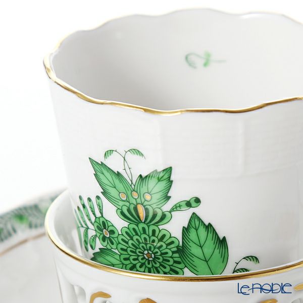 ヘレンド アポニーグリーン 00713-0-00／713 チョコレートカップ＆ソーサー