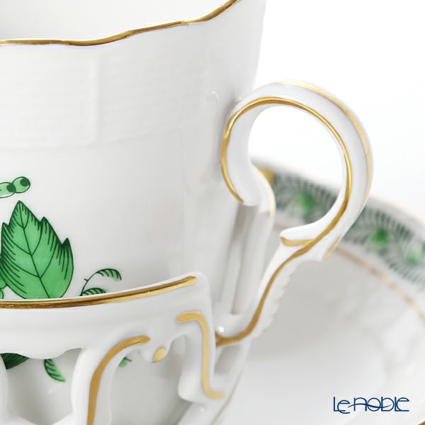 ヘレンド アポニーグリーン 00713-0-00／713 チョコレートカップ＆ソーサー