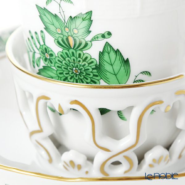 ヘレンド アポニーグリーン 00713-0-00／713 チョコレートカップ＆ソーサー