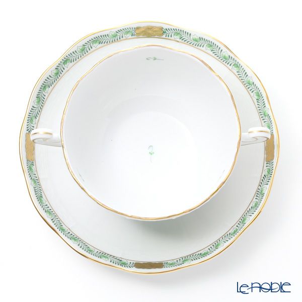 ヘレンド アポニーグリーン スープカップ＆ソーサー 180ml 00718-0-00／702