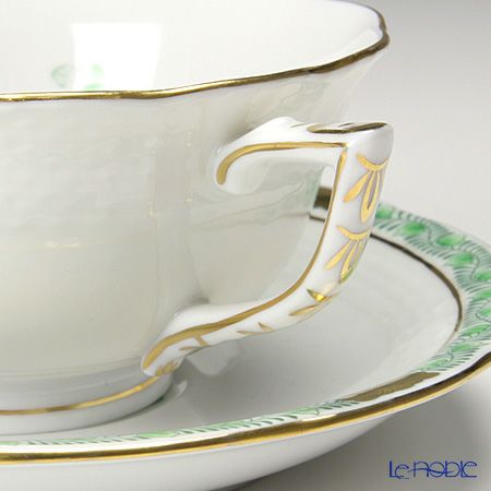 ヘレンド アポニーグリーン 00734-0-00／734 ティーカップ＆ソーサー（ロウ）