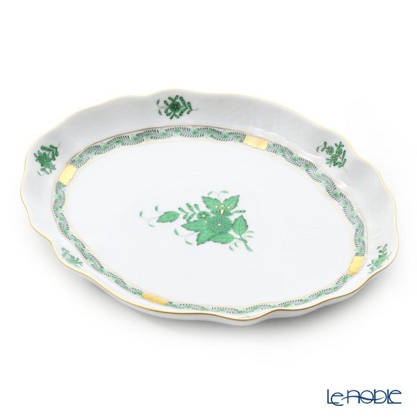 ヘレンド アポニーグリーン 01211-0-00 ファンシーディッシュ 26.5cm