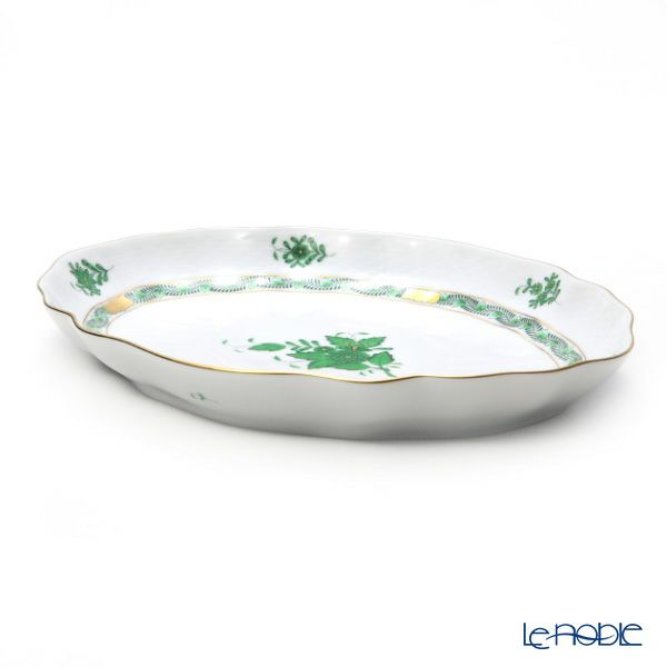 ヘレンド アポニーグリーン 01211-0-00 ファンシーディッシュ 26.5cm