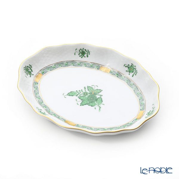 ヘレンド アポニーグリーン 01215-0-00 ファンシーディッシュ 19.5cm