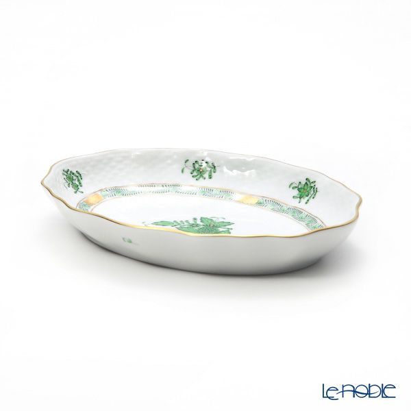 ヘレンド アポニーグリーン 01215-0-00 ファンシーディッシュ 19.5cm