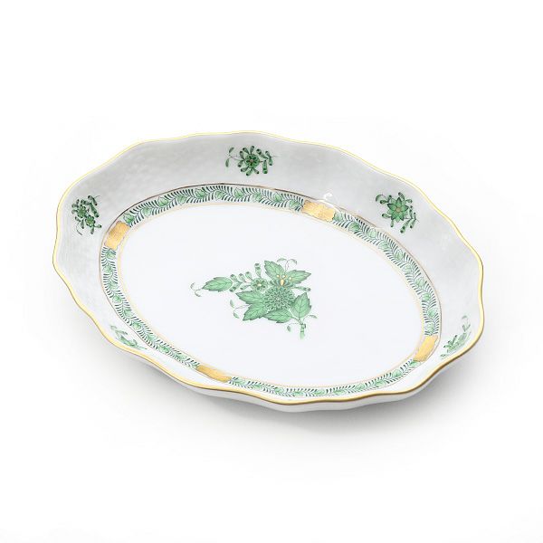 ヘレンド アポニーグリーン 01215-0-00 ファンシーディッシュ 19.5cm