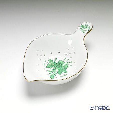 ヘレンド アポニーグリーン 02452／02451 ティーストレーナー／トレイ