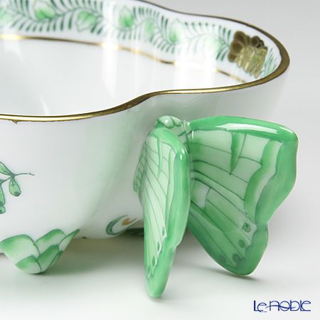 ヘレンド アポニーグリーン 02492-0-17 オープンシュガー 10.5cm（蝶）