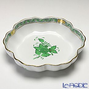 ヘレンド アポニーグリーン 02497-0-00／7779 クッキーディッシュ