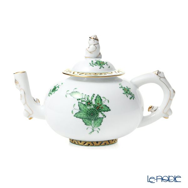 ヘレンド シノワズリ（中国趣味） アポニーグリーン AV ミニティーポット（マンダリン） 350ml 03305-0-21