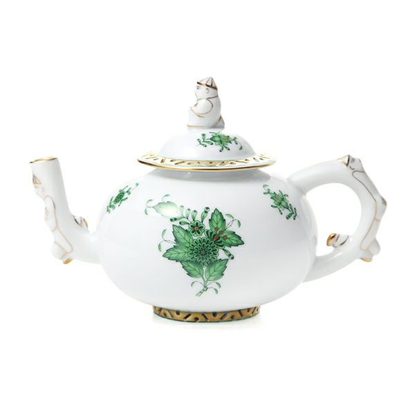 ヘレンド シノワズリ（中国趣味） アポニーグリーン AV ミニティーポット（マンダリン） 350ml 03305-0-21