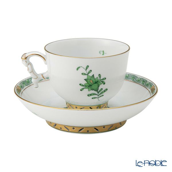 ヘレンド シノワズリ（中国趣味）アポニーグリーン 03364-0-21 マンダリン ラージカップ＆ソーサー