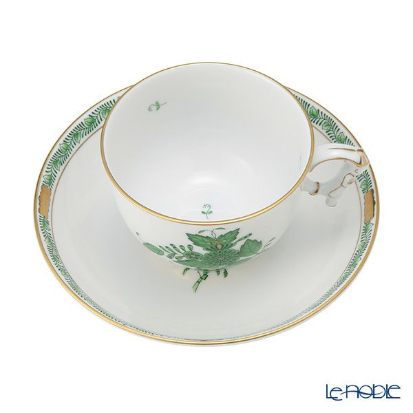 ヘレンド シノワズリ（中国趣味）アポニーグリーン 03364-0-21 マンダリン ラージカップ＆ソーサー