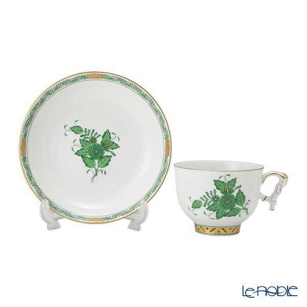 ヘレンド シノワズリ（中国趣味）アポニーグリーン 03364-0-21 マンダリン ラージカップ＆ソーサー