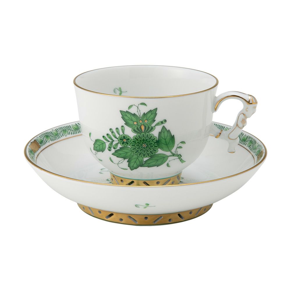 ヘレンド シノワズリ（中国趣味）アポニーグリーン 03364-0-21 マンダリン ラージカップ＆ソーサー