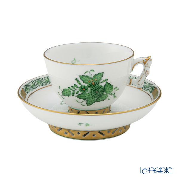 ヘレンド アポニーグリーン AV スモールカップ＆ソーサー 03371-0-21