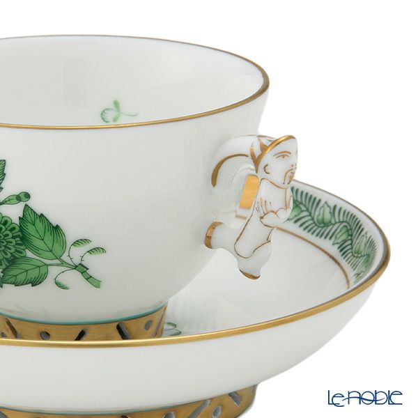 ヘレンド アポニーグリーン AV スモールカップ＆ソーサー 03371-0-21