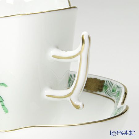 ヘレンド アポニーグリーン 04198-0-00／4198 コーヒーカップ＆ソーサー（楕円） 100ml