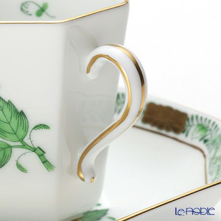 ヘレンド アポニーグリーン 04307-0-00 モカカップ＆ソーサー（オクタゴナル）