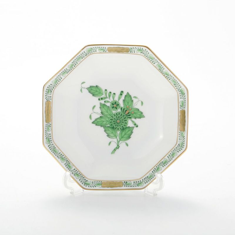 ヘレンド アポニーグリーン 04307-1-00 小皿（オクタゴナル） 11cm