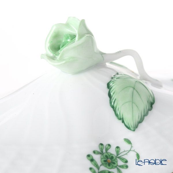 ヘレンド アポニーグリーン 06011-0-09 オーバルボックス（ローズ）