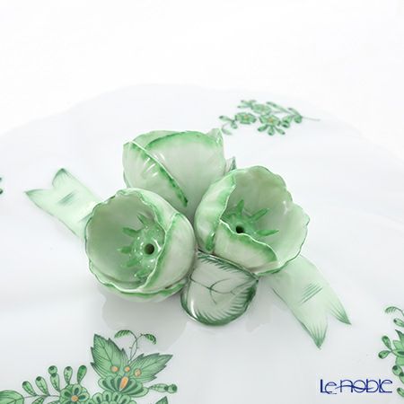 ヘレンド アポニーグリーン 06026-0-29 ラウンドボックス（フラワー） 17cm