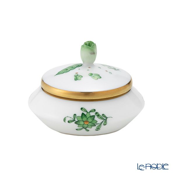 ヘレンド アポニーグリーン 06027-0-12／6027 ラウンドボックス（ツボミ） 6.5cm