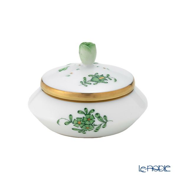 ヘレンド アポニーグリーン 06027-0-12／6027 ラウンドボックス（ツボミ） 6.5cm