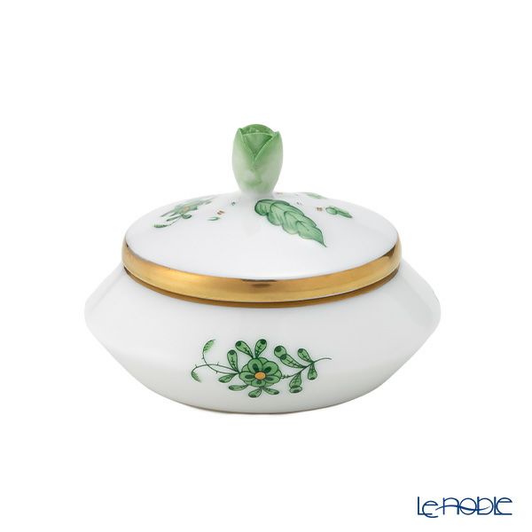 ヘレンド アポニーグリーン 06027-0-12／6027 ラウンドボックス（ツボミ） 6.5cm