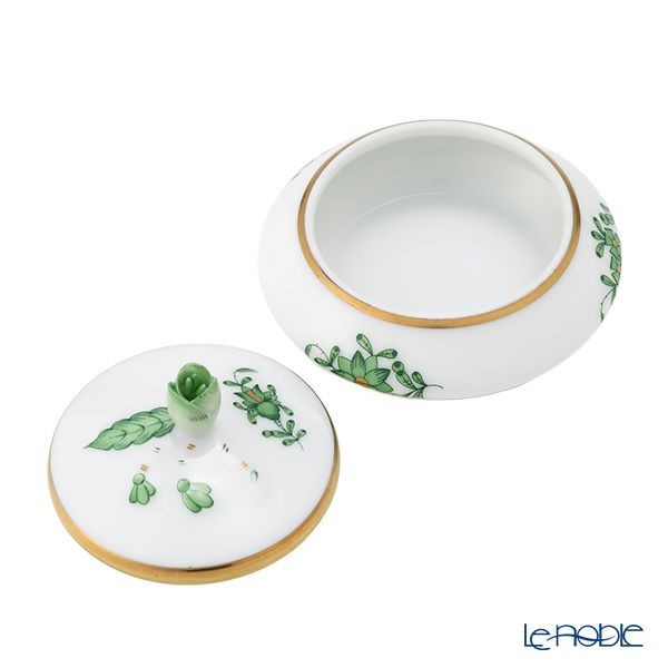 ヘレンド アポニーグリーン 06027-0-12／6027 ラウンドボックス（ツボミ） 6.5cm