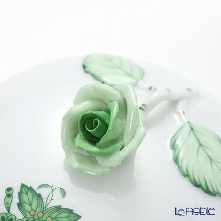 ヘレンド アポニーグリーン 06032-0-09 ラウンドボックス（ローズ） 10cm