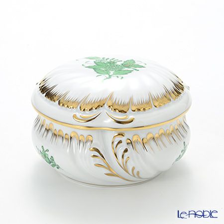 ヘレンド アポニーグリーン 06035-0-00 ラウンドボックス 12cm