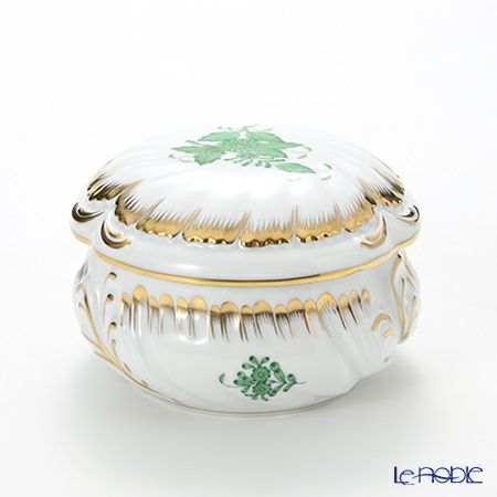 ヘレンド アポニーグリーン 06035-0-00 ラウンドボックス 12cm