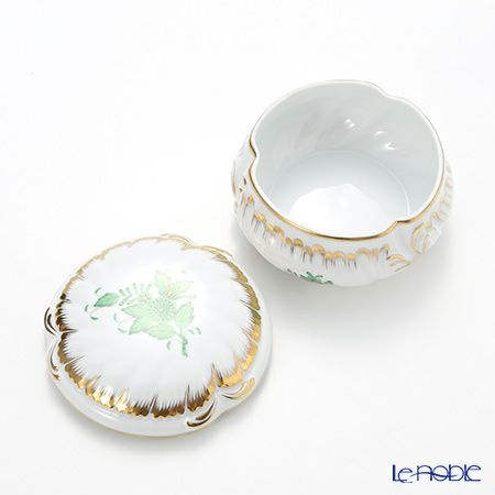 ヘレンド アポニーグリーン 06035-0-00 ラウンドボックス 12cm