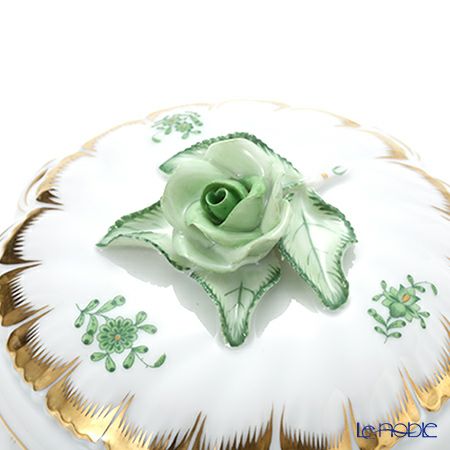 ヘレンド アポニーグリーン 06035-0-09 ラウンドボックス 12cm