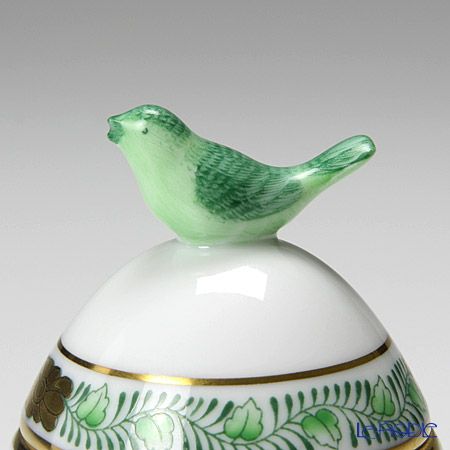 ヘレンド アポニーグリーン 06043-0-05 タマゴボックス 縦 トリ 7.5cm