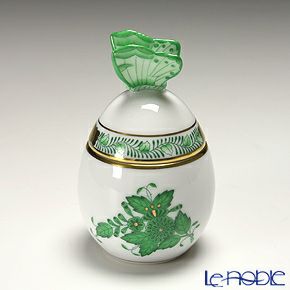 ヘレンド アポニーグリーン 06043-0-17 タマゴボックス 縦 チョウ 7.5cm