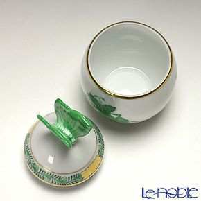 ヘレンド アポニーグリーン 06043-0-17 タマゴボックス 縦 チョウ 7.5cm