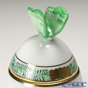 ヘレンド アポニーグリーン 06043-0-17 タマゴボックス 縦 チョウ 7.5cm