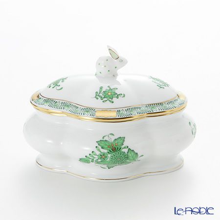 ヘレンド アポニーグリーン 06058-0-25 ボンボン入れ（ラビット）