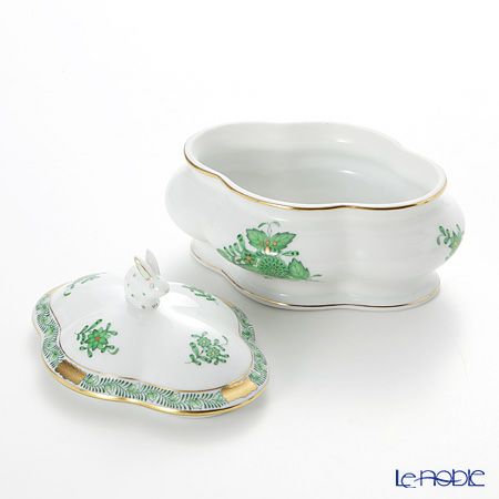 ヘレンド アポニーグリーン 06058-0-25 ボンボン入れ（ラビット）