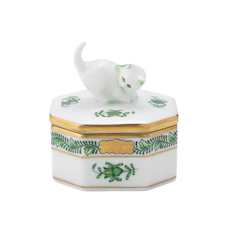 ヘレンド アポニーグリーン 06104-0-26／6074 オクタゴナルボックス