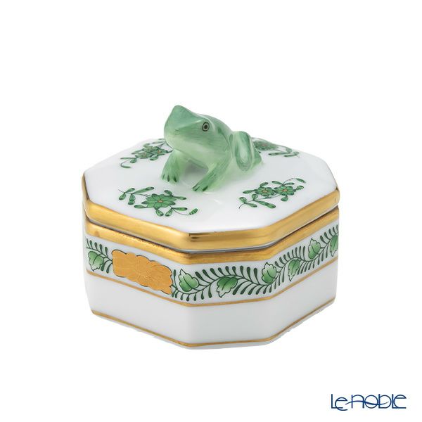 ヘレンド アポニーグリーン 06105-0-39 オクタゴナルボックス（カエル）