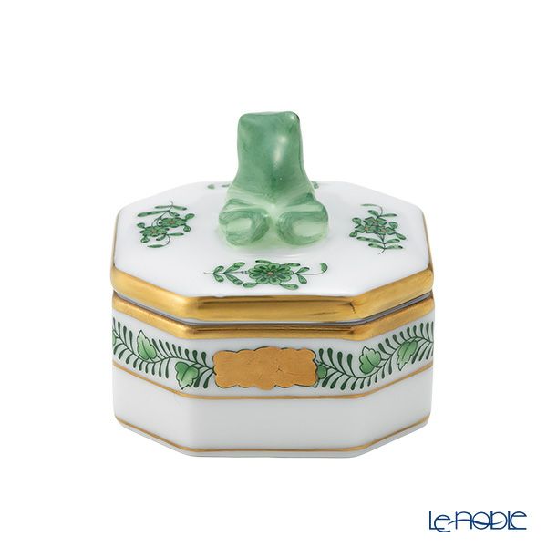 ヘレンド アポニーグリーン 06105-0-39 オクタゴナルボックス（カエル）