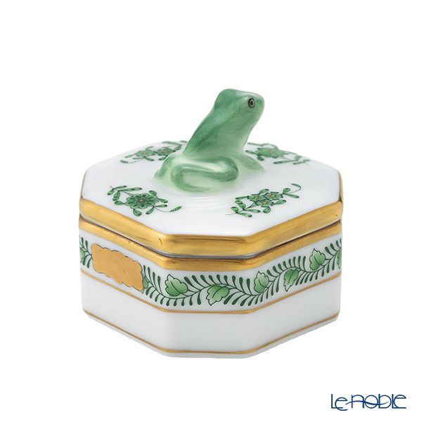 ヘレンド アポニーグリーン 06105-0-39 オクタゴナルボックス（カエル）