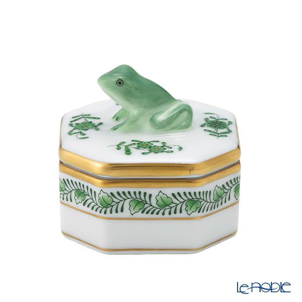 ヘレンド アポニーグリーン 06105-0-39 オクタゴナルボックス（カエル）