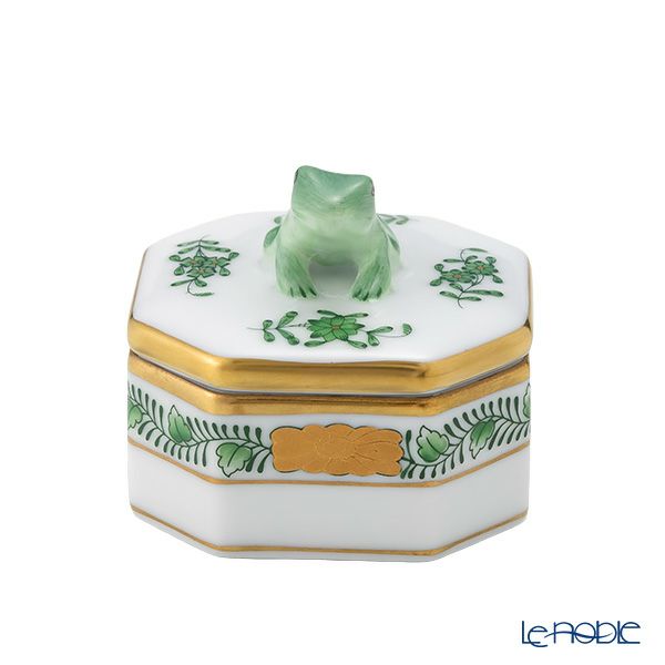 ヘレンド アポニーグリーン 06105-0-39 オクタゴナルボックス（カエル）