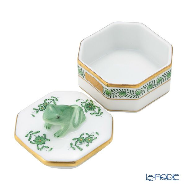 ヘレンド アポニーグリーン 06105-0-39 オクタゴナルボックス（カエル）