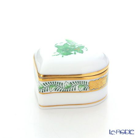 ヘレンド アポニーグリーン 06112-0-00 ハートボックス 5cm