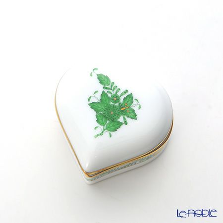 ヘレンド アポニーグリーン 06112-0-00 ハートボックス 5cm